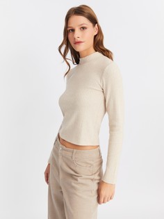 Лонгслив женский Zolla 22342315906119N0 бежевый S