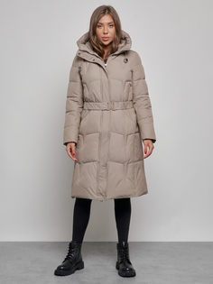 Пальто женское MTFORCE 52332 коричневое XL