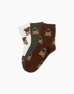 Комплект носков мужских Gloria Jeans BHS003195 белый; зеленый; коричневый 27(41-43), 3 шт.