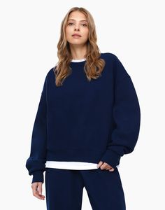 Свитшот женский Gloria Jeans GAC021160 синий S-M (42-46)