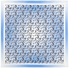 Платок женский Павловопосадский платок 10782 голубой/белый, 70х70 см