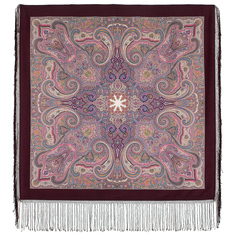Платок женский Павловопосадский платок 1292 темно-бордовый, 148х148 см