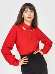 Блуза женская AM One 7682/1 красная 50 RU