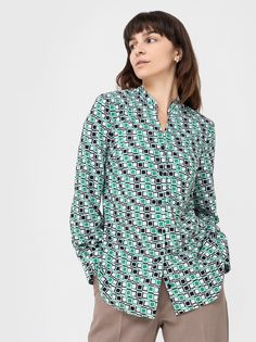 Блуза женская AM One 7661/2 зеленая 46 RU