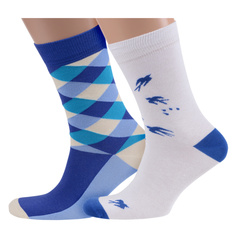 Комплект носков унисекс ХОХ 2-XF белый; синий 23