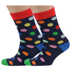 Комплект носков унисекс ХОХ 2-XF синих; красных; зеленых; желтых; оранжевых; розовых 25