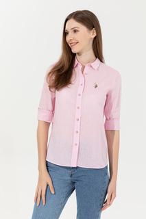 Рубашка женская U.S. POLO Assn. G082SZ0040ELMY021Y розовая 32
