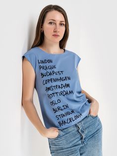 Блуза женская AM One 7751/9 голубая 48 RU