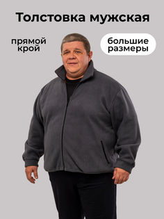 Толстовка мужская flis6468 серая 68 RU No Brand