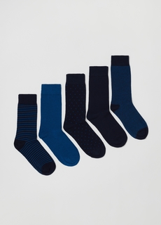 Носки OVS для мужчин, синие, размер 43/46, 1898798, 5 пар