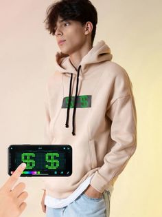 Худи унисекс Cyberpix Cyber hoodie бежевое 54RU