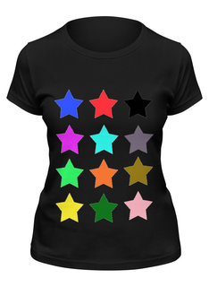 Футболка женская Printio stars on the black черная S