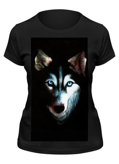 Футболка женская Printio Husky черная 2XL