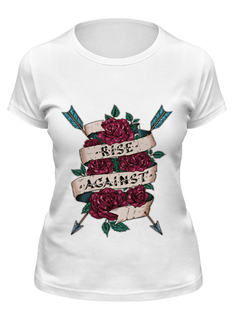 Футболка женская Printio Rise against белая 2XL