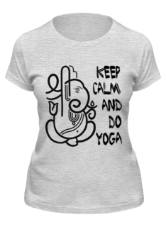 Футболка женская Printio Keep calm & do yoga серая XL