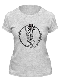 Футболка женская Printio Розочки серая XL