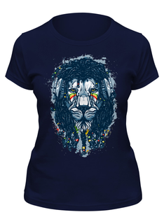 Футболка женская Printio Rastaleon синяя 2XL