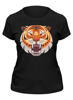Футболка женская Printio Tiger черная XL