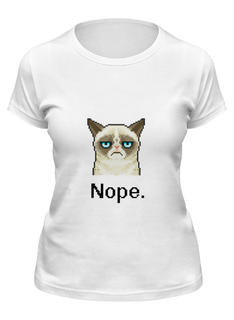 Футболка мужская Printio Сердитый котик / grumpy cat (пиксельный) белая XL