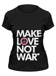 Футболка женская Printio Make love not war черная M