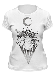 Футболка женская Printio Единорог (unicorn) белая XL