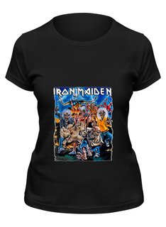 Футболка женская Printio Iron maiden band черная XL