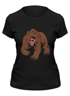 Футболка женская Printio Bear / медведь черная L