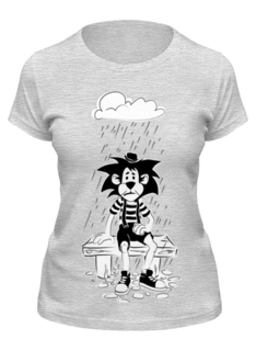 Футболка женская Printio Лев под дождем серая S