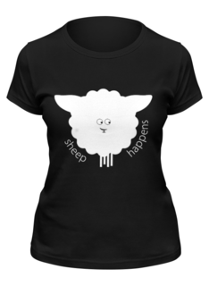 Футболка мужская Printio Round sheep black черная XL