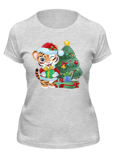 Футболка женская Printio Новогодняя .год тигра серая 2XL