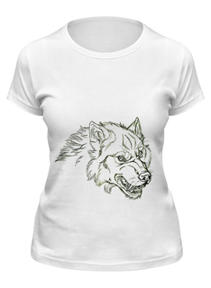 Футболка женская Printio Angry wolf толстовка белая 2XL