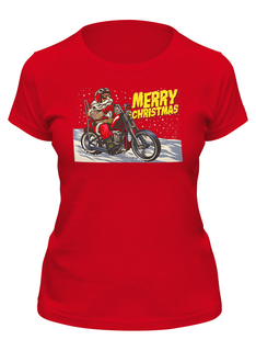 Футболка женская Printio Santa moto красная 2XL