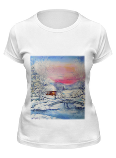 Футболка женская Printio Морозная зима. белая 2XL