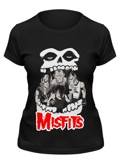 Футболка женская Printio Misfits band черная 2XL