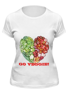 Футболка женская Printio Go veggie! белая S