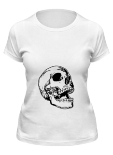 Футболка женская Printio с черепом. белая XL