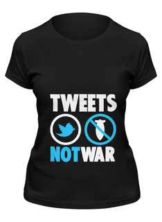 Футболка женская Printio Tweets not war черная L
