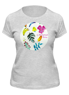 Футболка женская Printio Фрукты серая XL