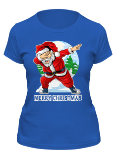 Футболка женская Printio Santa dab синяя 2XL