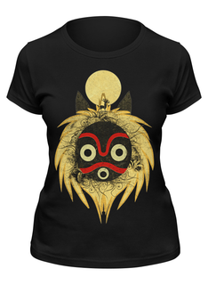 Футболка женская Printio Маска мононоке черная 2XL