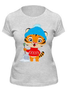 Футболка женская Printio Новогодняя .год тигра серая S