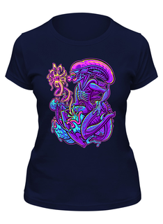 Футболка женская Printio Aliens синяя 2XL