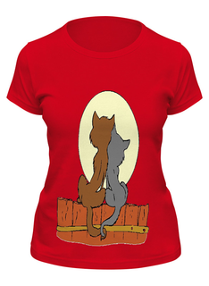 Футболка женская Printio Cats красная XL