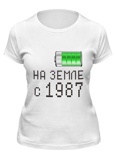 Футболка женская Printio На земле с 1987 белая XL