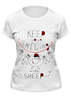 Футболка мужская Printio Keep your smiling sheep белая S
