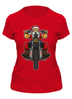 Футболка женская Printio Santa moto красная M