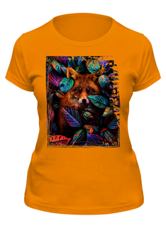 Футболка женская Printio Animalsart оранжевая L