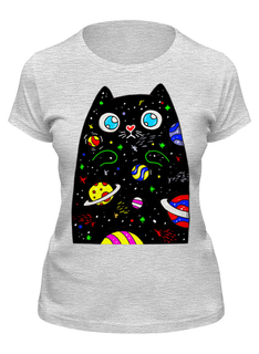 Футболка женская Printio Котик серая S