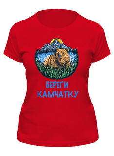 Футболка женская Printio Береги камчатку! красная L
