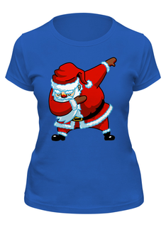 Футболка женская Printio Dabbing santa синяя S
